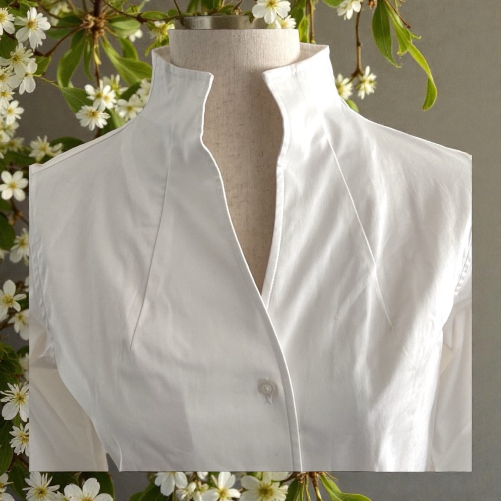 G.I.L.I. Crisp Cotton Button Down Fitted Long Sleeve Blouse   size 4  ~Exquisite - Picture 5 of 13